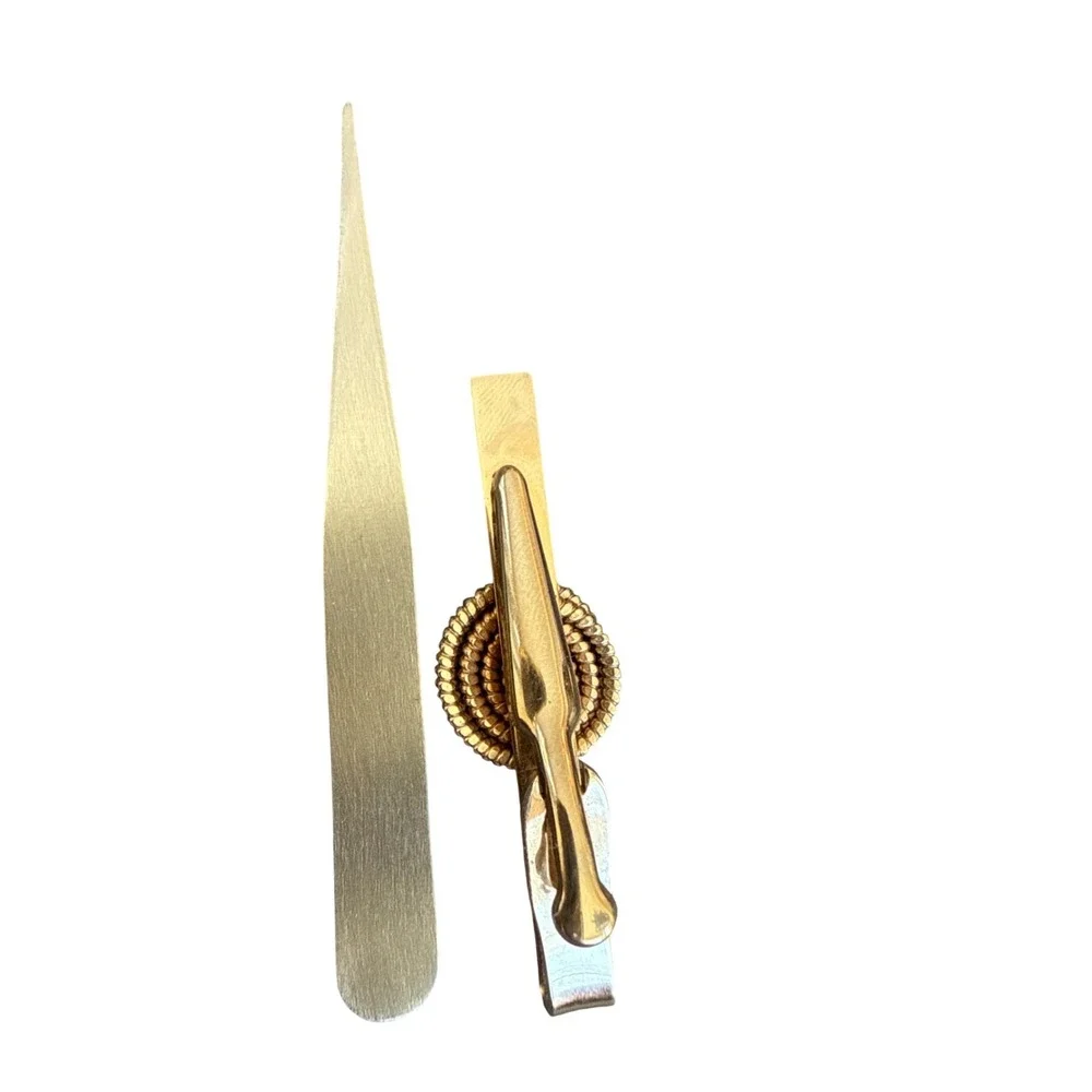 Vintage Gold Tone Spiral Rope Design Tie Clip Mens‎ Accessory
